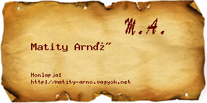 Matity Arnó névjegykártya